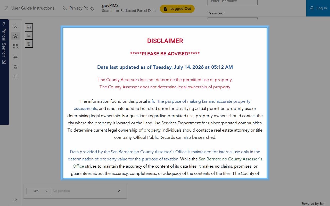 San Bernardino County people search with govPIMS property records
