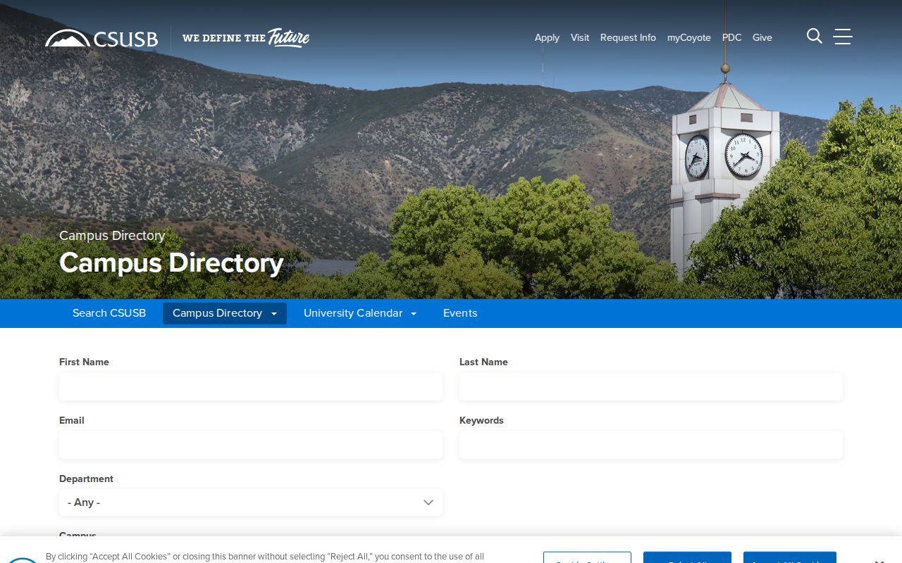 San Bernardino County people directories CSUSB campus filters