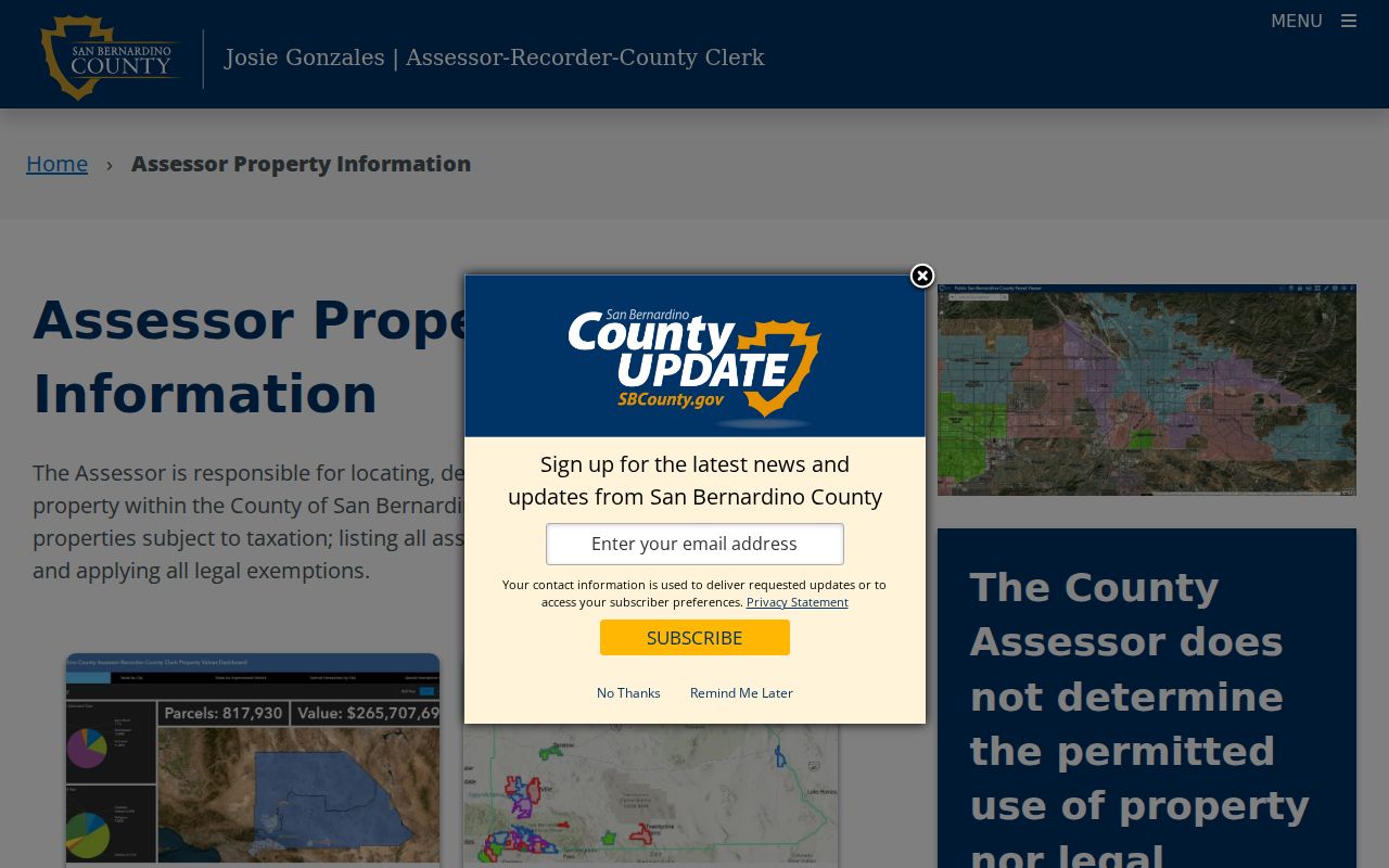 San Bernardino County public records property information portal